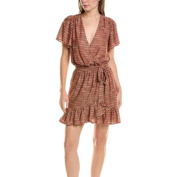 Ramy Brook Stylish Mini Orange Patterned Dress XS - Picture 1 of 7